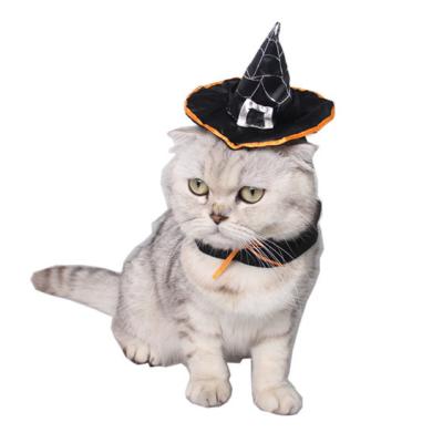 China Viable Wholesale Dog Cat Halloween Hat Neckerchief Holiday Cosplay Clothes Pet Wizard Hat for sale