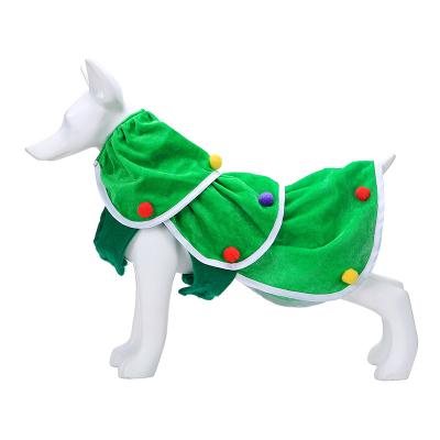 China Sustainable Wholesale Christmas Pet Dress Green Christmas Tree Shape Pet Clothes for sale