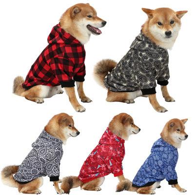 China Viable Custom Big Logo Dog Hoodie Plain Dog Pet Clothes Printed Christmas Plaid Clothes for sale