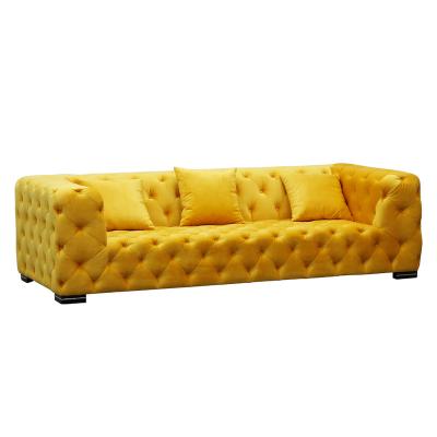 China Customized Velvet Tufted Tufted Sectional Sofa Living Room Chesterfield Furniture Sofa Set for sale