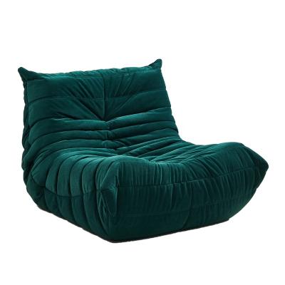 China Green Velvet 1 Seater Bean Bag Chair Modular Hot Selling Single Couch Couch Sofa for sale