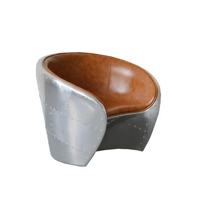 China Aluminum Aviation Sofa Aluminum Antique Vintage Design Leather Bowl Aviator Chair Factory for sale