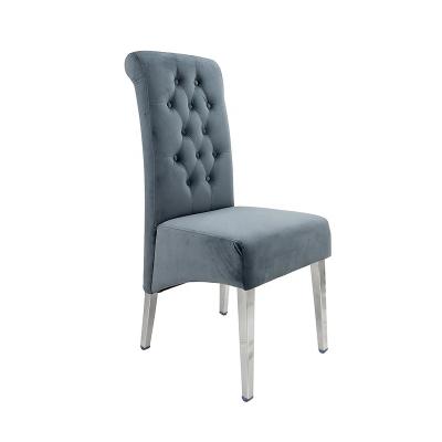 China Wholesale Customized Tufted Velvet Tufted Feast Stainless Steel Legs Wedding Chairs for sale