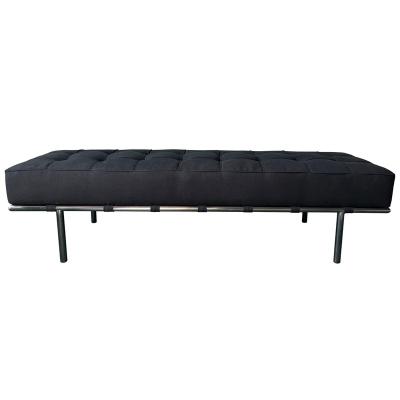 China 2022 Bedroom Black Tufted Linen Tufted Bench Ornate Bedroom Bed End Stools Long Rest Benches for sale