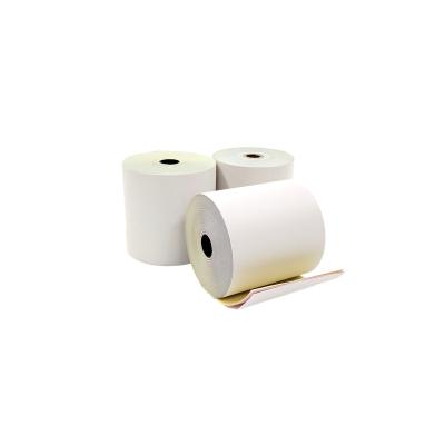 China 76*65mm NCR Carbonless Copy Paper Roll 76*76/76*70/76*65/customized 2-ply size for sale