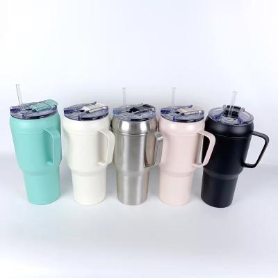 China American Style 40oz Tumbler Double Wall Vacuum Cup with Handle and Leakproof Lid Large Size for Cold Drinks Car Hold Tumbler for sale