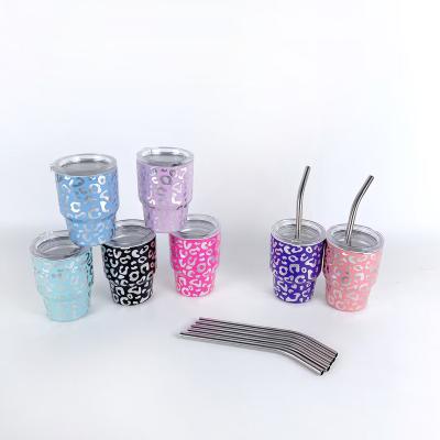 China American Style 2023 NEW Design 2oz Mini Shot Tumbler with Leopard 2 oz Double Wall Vacuum Mug for Coffee for sale