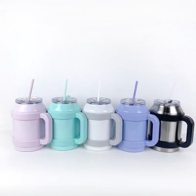 China American Style New 50oz Tumbler with Heavy Handle and Color Match Straw Simple Style Vacuum Tumbler with Slide Lid for sale