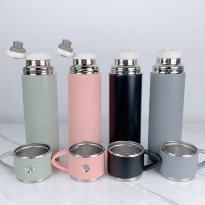 China American Style 500ml Water Bottle Double Wall Stainless Steel Vacuumed with Cup Lid 4 Colors Water Flask for sale