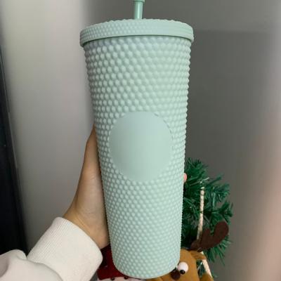 China American Style September Promotion price for 24oz Studded Tumbler Double Wall with Straw Normal Colors for sale