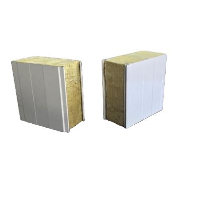 China waterproof fireproof heat insulation rock wool sandwich panels/house cabin prefab villa board sandwich panel price for sale