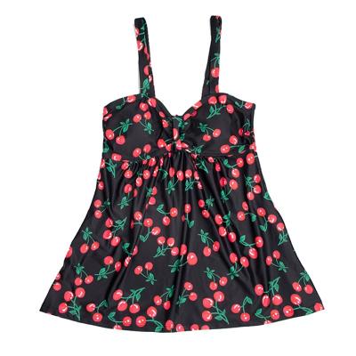 China Cherry printed swimsuit with breathable elegant charm. hot sale fashion two piece swimsuit for sale