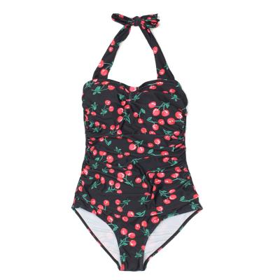 China Breathable Sexy Cherry Printed Hot Sale Women Swimsuit One Piece Swimwear for sale