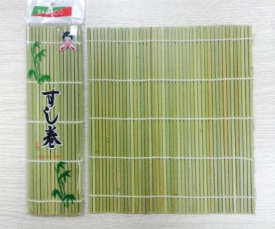 China Japanese green white Sushi making Bamboo Mat roll 24cm for sale