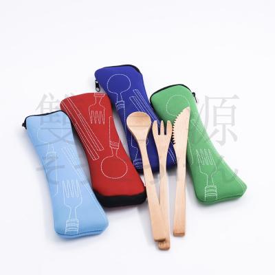 China eco friendly Japanese style Reusable Bamboo Cutlery Set scoop knife fork set steel for sale