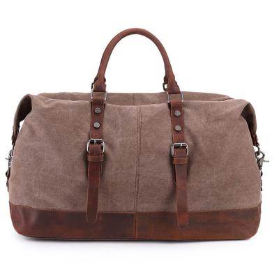 China Retro Durable Suitcases Mens Crazy Horse Cowhide Canvas Bag, Travel Portable Bag, Executive Cloth Duffel Bag for sale