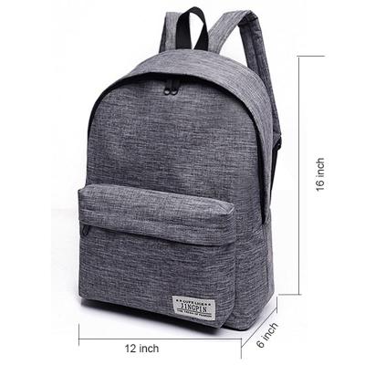 China Anti-theft Black College Student Canvas Men's Casual Backpack Daypack Travel To School Backpack Bag for sale