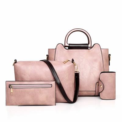 China 2022 Fashion Lady PU Leather Women Shoulder Bags Women Ladies Handbags 4pcs Sets in 1 Designer Handbags and Purse for sale