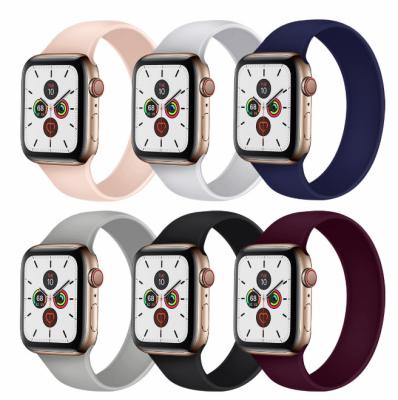 China Elasticity Classic For Apple Watch Single Soft Ring Silicone Watch Band 38MM 40MM 42MM 44MM for sale