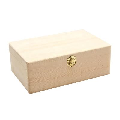 China Handmade Suppliers Wholesale Pine Wooden Craft Box Wood Boxes For Gift Package for sale