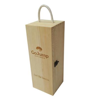 China China Handmade Wholesale Custom Laser Engraved Logo Single Luxury Vintage Bulk Wooden Gift Red Wine Box for sale