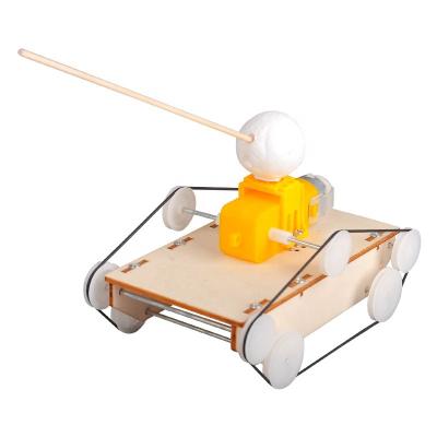 China Wood YQ 2022 Amazon Hot Sell STEM Most Interesting Wooden Tank Diy STEM Science Toy for Kids for sale