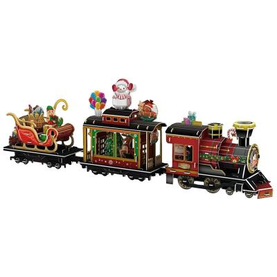 China DIY TOY YQ 2022 DIY 3D Christmas Train Gift Building Puzzle for sale