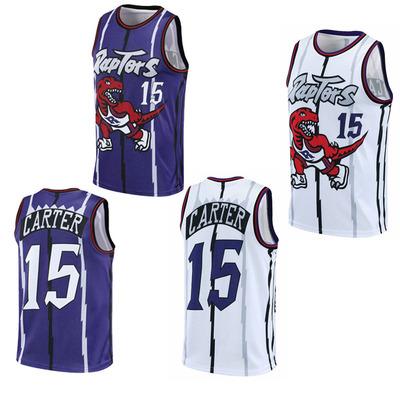 China Raptors #15 Carter Jerseys Raptor Youth Best Antibacterial Wholesale Basketball Vertical Stripes nbajersey tank top white blue white uniform for sale