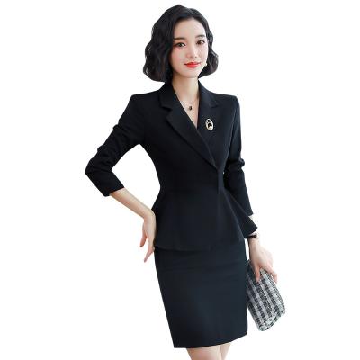 China 2021 autumn fashionable temperament suit professional women's work wear women's breathable suits two pieces for sale