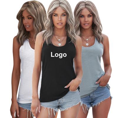 China Hot Selling Custom Made Women's Basic Tank Top Solid Color Scoop Neck Tank Top Women QUICK DRY for sale