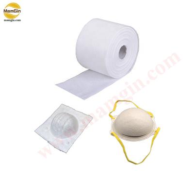 China High Breathability PPE Needle Punched Cotton For N95 N99 FFP2 FFP3 Cup Mask Respirator Thermoforming for sale