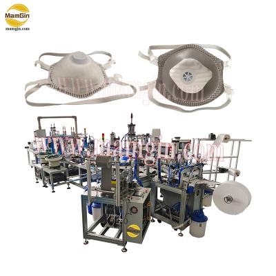 China PPE Full FFP3 N99 Automated Adjustable Buckle Head Straps Molded Cup Respirator Making Machine for sale