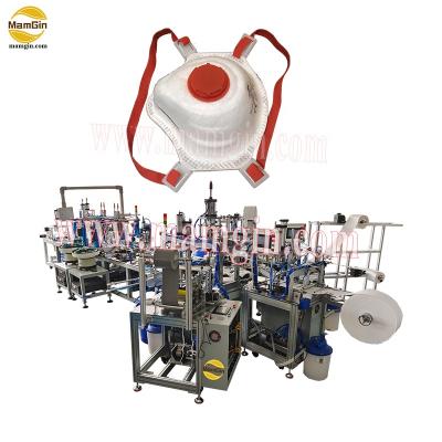 China PPE Cool Flow Exhalation Valve Cup Style Mask Machine Production Line for sale