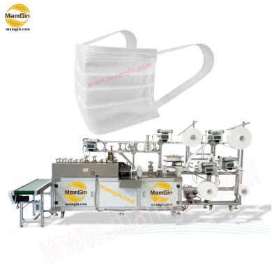 China PPE 8 Servo Motors All In One Flexible Band 3 Ply Surgical Mask Making Machine for sale