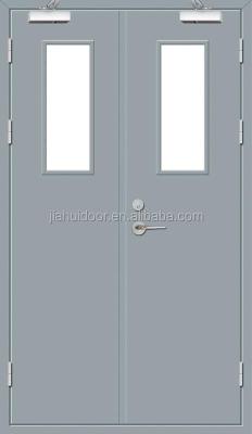 China Swing Fire Rated Steel Double Door, WH Approved Fire Rated Steel Door, Fire Rated Metal Doors, Fire Resistant Steel Door With Glass, for sale