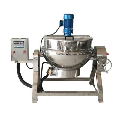 China Automatic Industrial Electric Vegetable Processing Plant Gas Heating Jam Mud Jacket Cooking Pot Processing Mixer Machine for sale