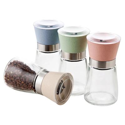 China Sustainable Manual Malt Bar Grinder Pepper Salt Mill Set Grinder Ceramic Core 180ML for sale