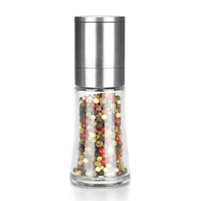 China Viable 100ML MINI Manual Salt and Pepper Grinder/Glass Bottle Grinder for sale