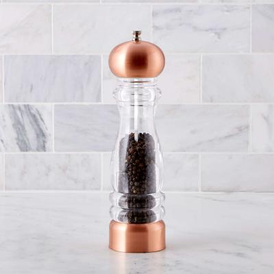 China 5 6 7 Sustainable Manual 8 Inch Rose Gold Grinder D Pepper Mill Clear Plastic for sale