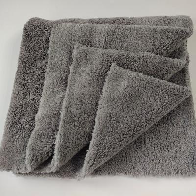 China Factory Sale Microfiber Coral Fleece Laser Cut Towel High Absorption Viable Car Washer for sale