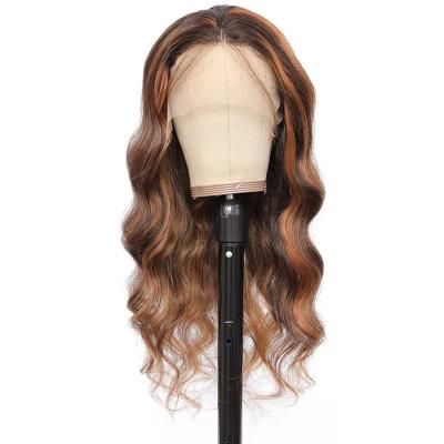 China Body Wave HighlightPiano Color Body Wave Lacewig Remy Brazilian Human Hair Bundles P4/27 Accent Hair Ombre Piano Color Hair Extensions for sale