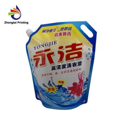 China Moisture Proof Standing Reusable Spout Pouch For Solids Reusable Plastic Wash Liquid Detergent Bag With Spout for sale