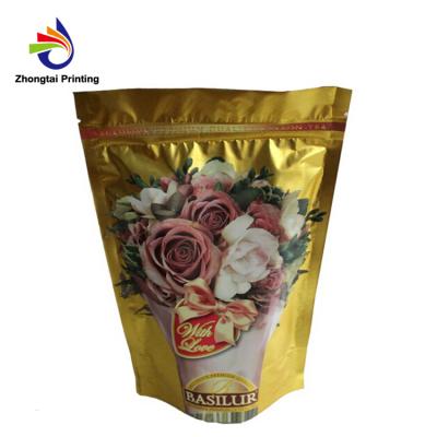 China Recyclable Food Grade Stand Up Foil Tea Pouch With Ziplock for sale