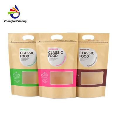 China Recyclable Customized Kraft Paper Coffee Bag With Clear Window for sale