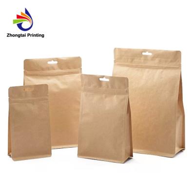 China Customized Recyclable Ziplock Stand Up Kraft Paper Bag With Good Price for sale