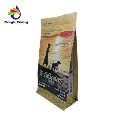 China Recyclable Flat Bottom Zip Lock Customized Packaging Bag For Pet Food for sale