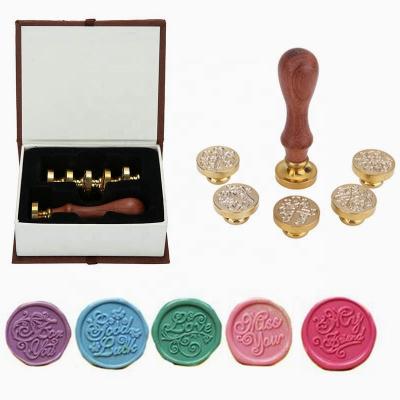 China Retro Envelope Card Royare Sealing Wax Seal Stamp Set With Greeting Letters for sale