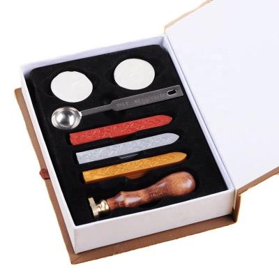 China Envelope Card Wax Seal Stamp Wood Initial Alphabet Wax Stamps Kits Replace Head Hobby Tool Kits Mail Copper Decor for sale