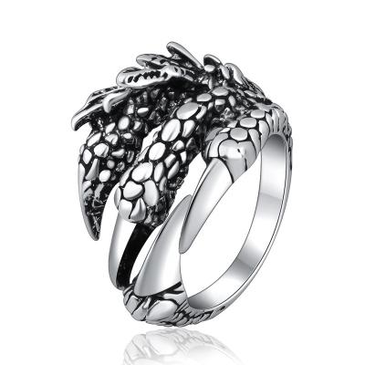 China Hot Sale CLASSIC Dragon Claw Design Vintage Thai Silver Color Party Ring Jewelry For Women Men Unisex Gifts Non Fade Non Fade for sale