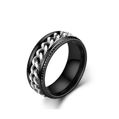 China New Design CLASSIC New Design Ring Buddhist Sutras Rotatable Stainless Steel Titanium Steel Ring Men for sale